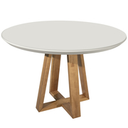 Manhattan Comfort Circle Duffy 45.27 Round Dining Table in Off White, 45.27 W, 45.27 L, 30.86 H, MDF Top, Off White 1018551